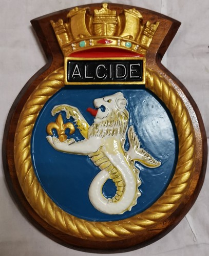Hms alcide ship - ship, crest