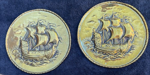 Pair brass charger - of,