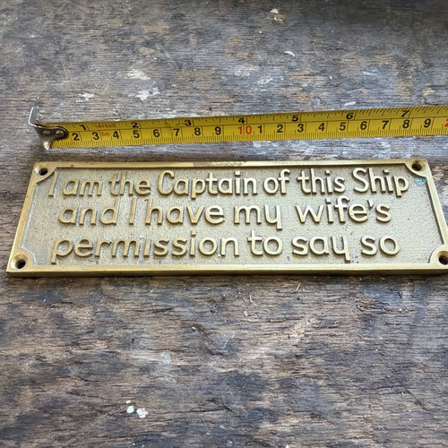Novelty brass sign ship - novelty,