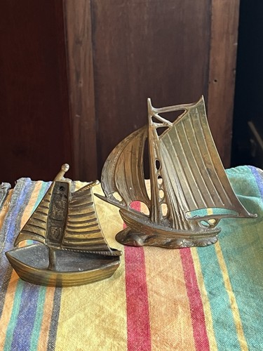 Vintage brass sailboat - 2, x