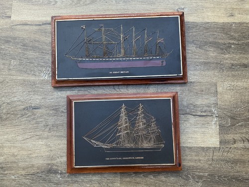 Vintage ship wall art gold - ship,
