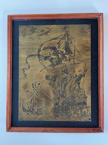 Vintage brass galleon - brass, ship