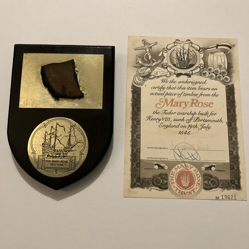 Mary rose plaque containing - plaque, a