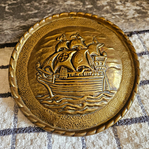 Brass wall plaque plate with - plate,