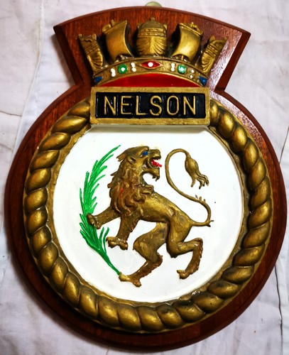 Hms nelson ship crest plaque - hms,