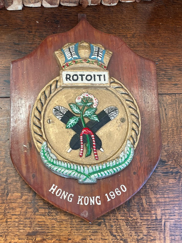 Vintage bronze ships crest - vintage,