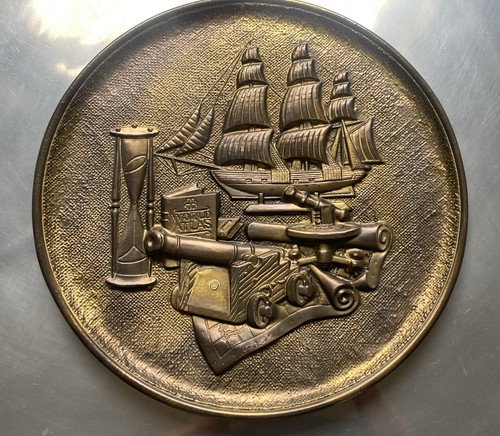 Vintage brass nautical wall - brass,