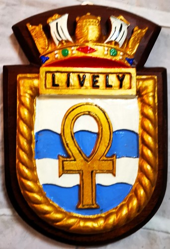 Hms lively ship - crest, plaque