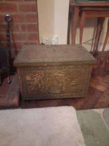 Vintage brass embossed coal