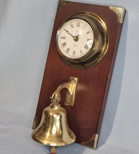 Vintage brass ships wall clock - brass,