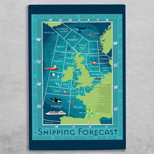 Shipping forecast map ceramic - shipping,