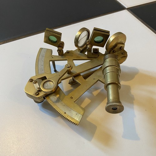 Vintage brass sextant - brass,