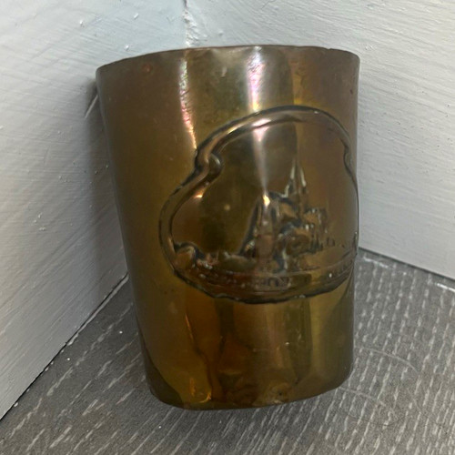 Brass vase urn - brass, sailing