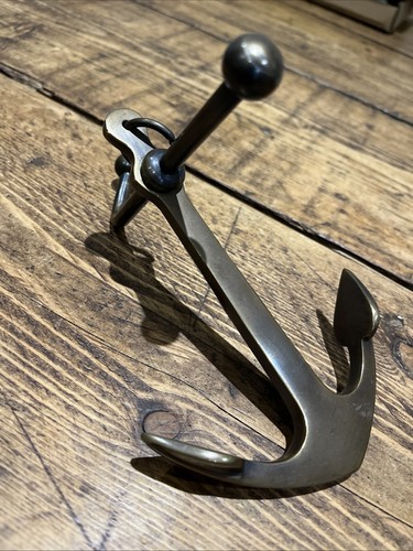 Brass ships anchor ornament - brass,