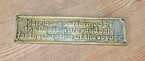 Novelty brass sign ship - brass, re.