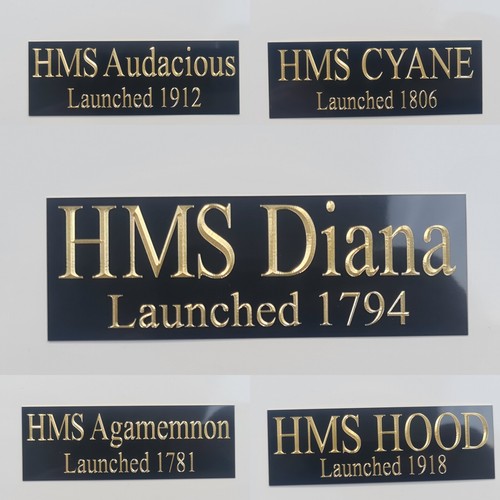 Engraved brass name - engraved, launch