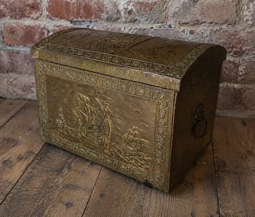 Vintage storage box - box, brass