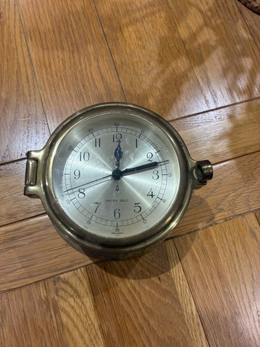 Vintage brass ships wall clock - brass,