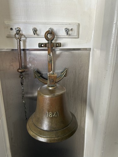 Brass hanging ship bell - hanging, marked