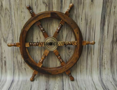 Nautical wooden ship wheel - wooden,