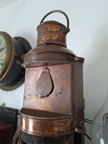 Vintage brass signal lampl - ,