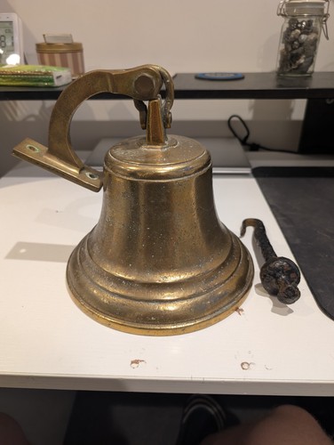 Vintage brass ship bell 5kg - bell,